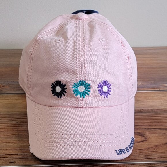 Life is Good Three Daisies Sunwashed Distressed Chill Cap - Picture 1 of 7